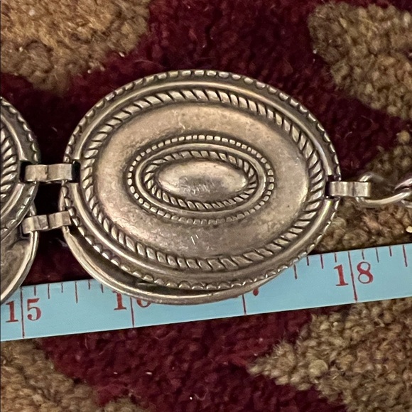 Escada Women’s Concho ChainLink Vintage Designer Made in Spain Silver Tone Belt